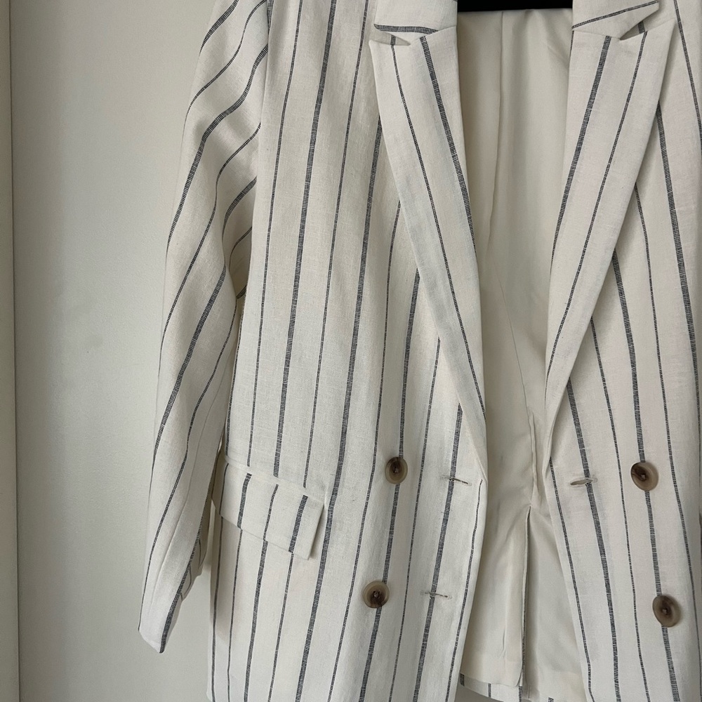 Striped Cream Blazer